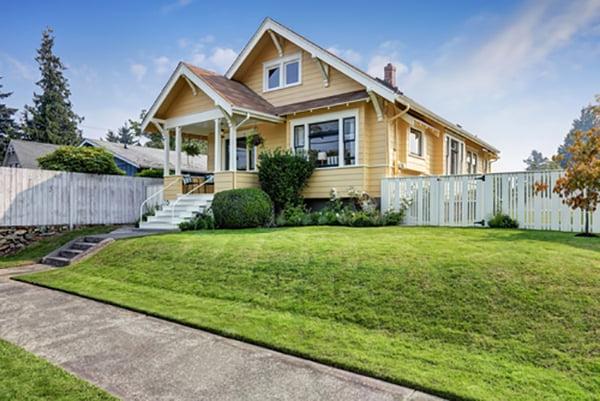 Yellow house in neighborhood 